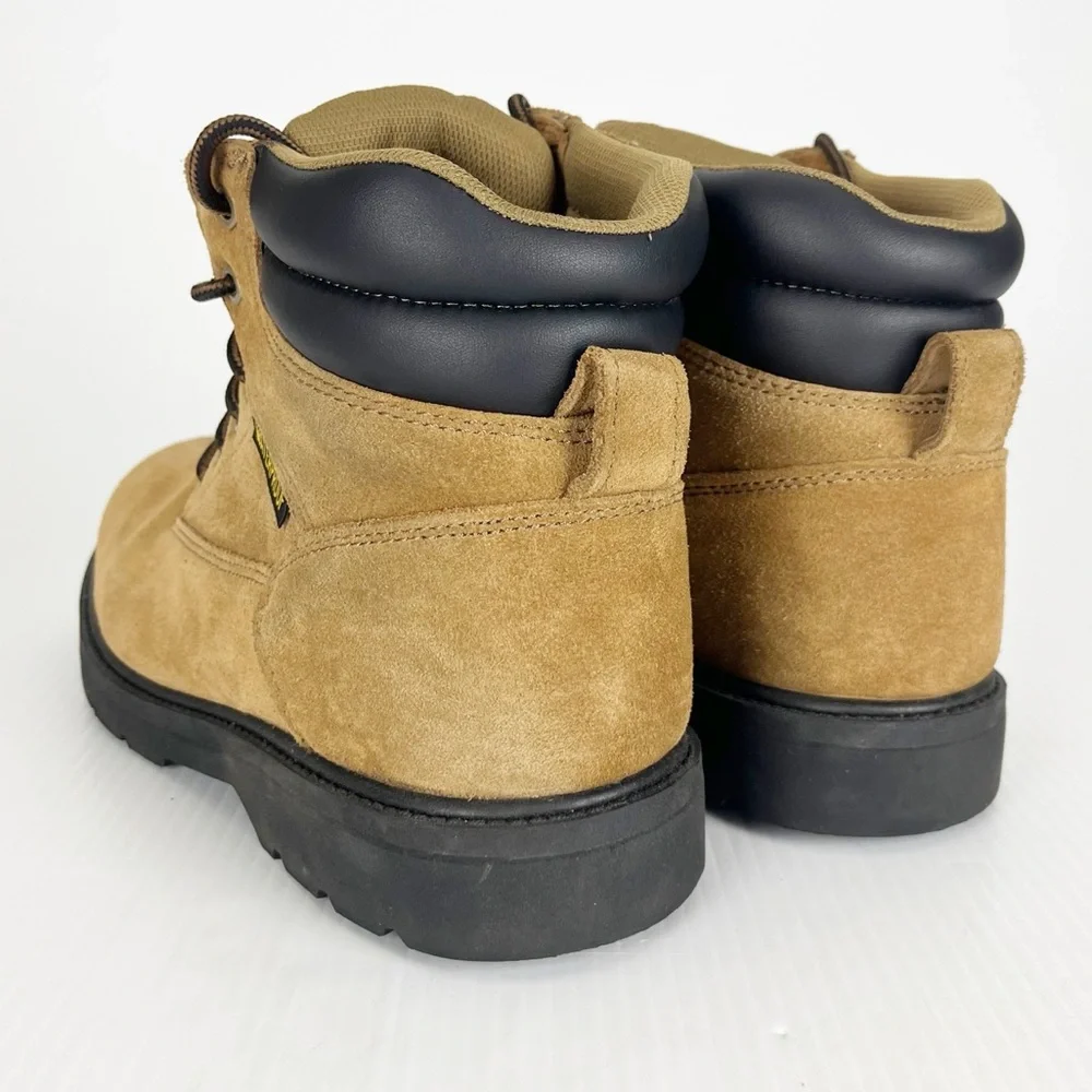 Brahma Brown Leather Steel Toe Lace Up Work Boots Shoes